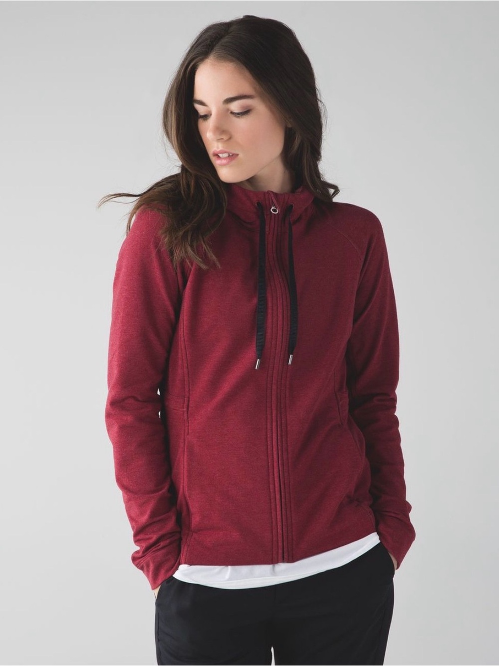 Lululemon Take Ten Hoodie Jacket - Rosewood Red Burgundy - Size 12